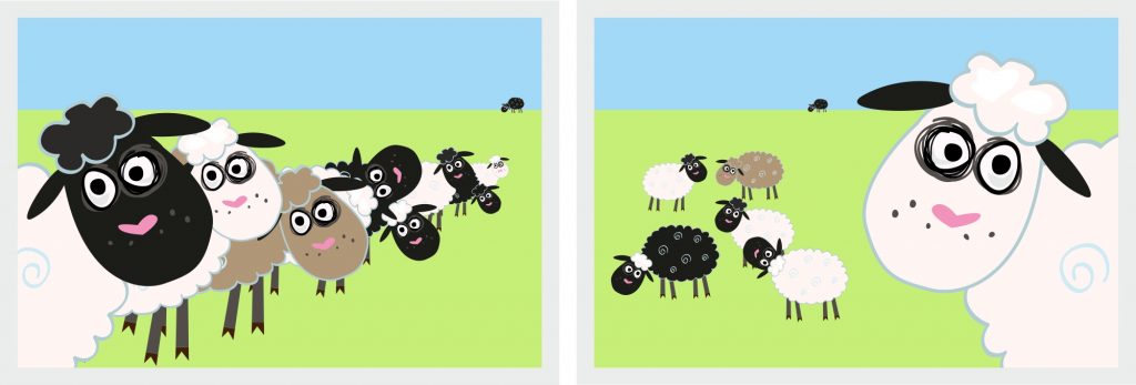 Illustration bildkomposition perspektiv och djup